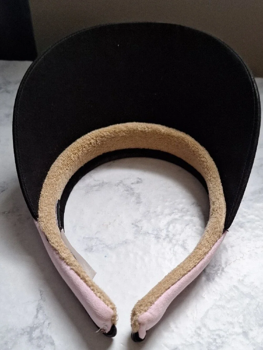 Titleist Black Visor with Pink Trim & Ribbon Accent